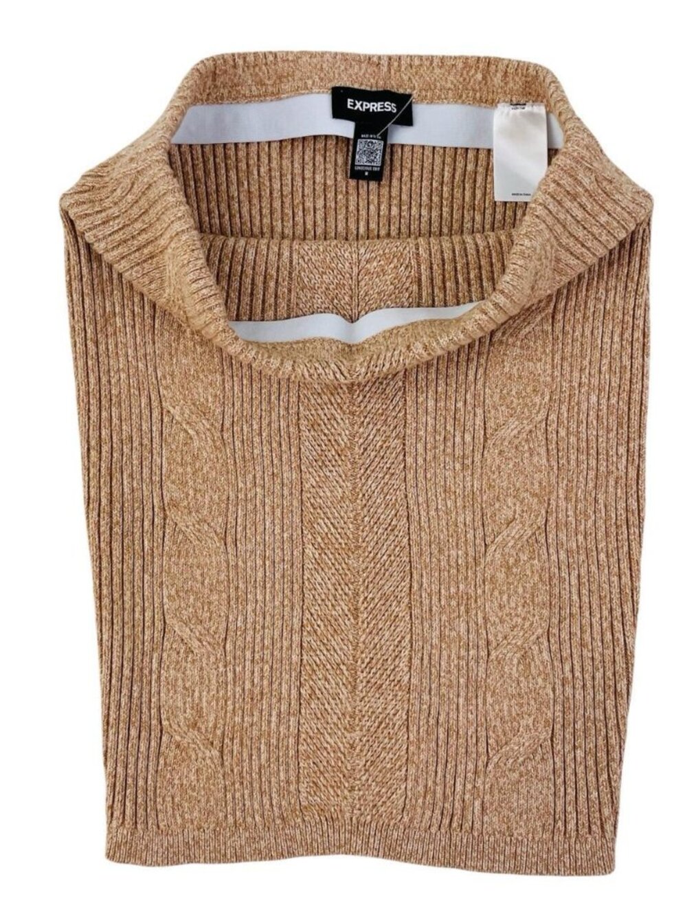 Express Camel Cable-Knit Mini Pencil Skirt Womens Size Medium NWOT